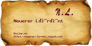 Neuerer Lóránt névjegykártya